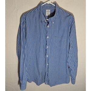 Brooks Brothers XL Shirt Men's Blue Check Regent 1818 Cotton Long Sleeve Casual